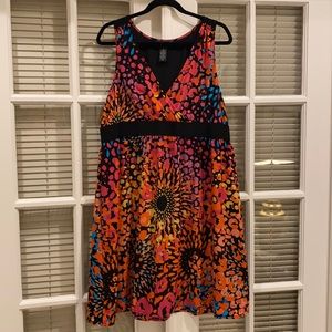 Lane Bryant Bright Floral V-neck Dress, Size 18